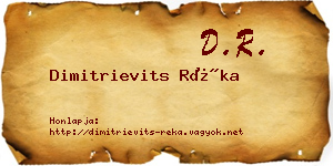 Dimitrievits Réka névjegykártya