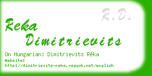 reka dimitrievits business card
